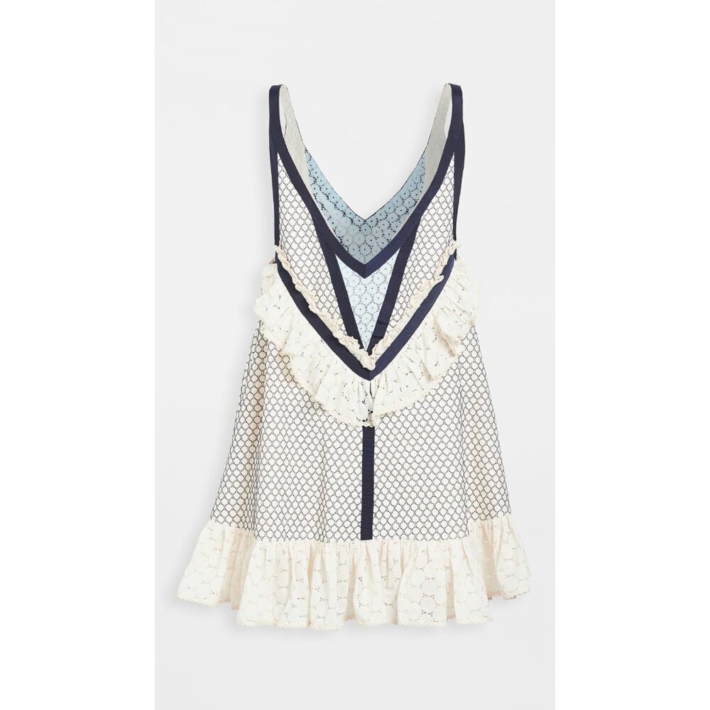 NWT Eckhaus Latta Dolly in Ecru Navy Lace A-line Mini Tank Dress 2 $625 - Picture 9 of 9